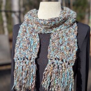 Wind River Blue & Brown Woven Scarf